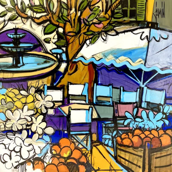 Jour de marché à Uzès sur la place aux herbes